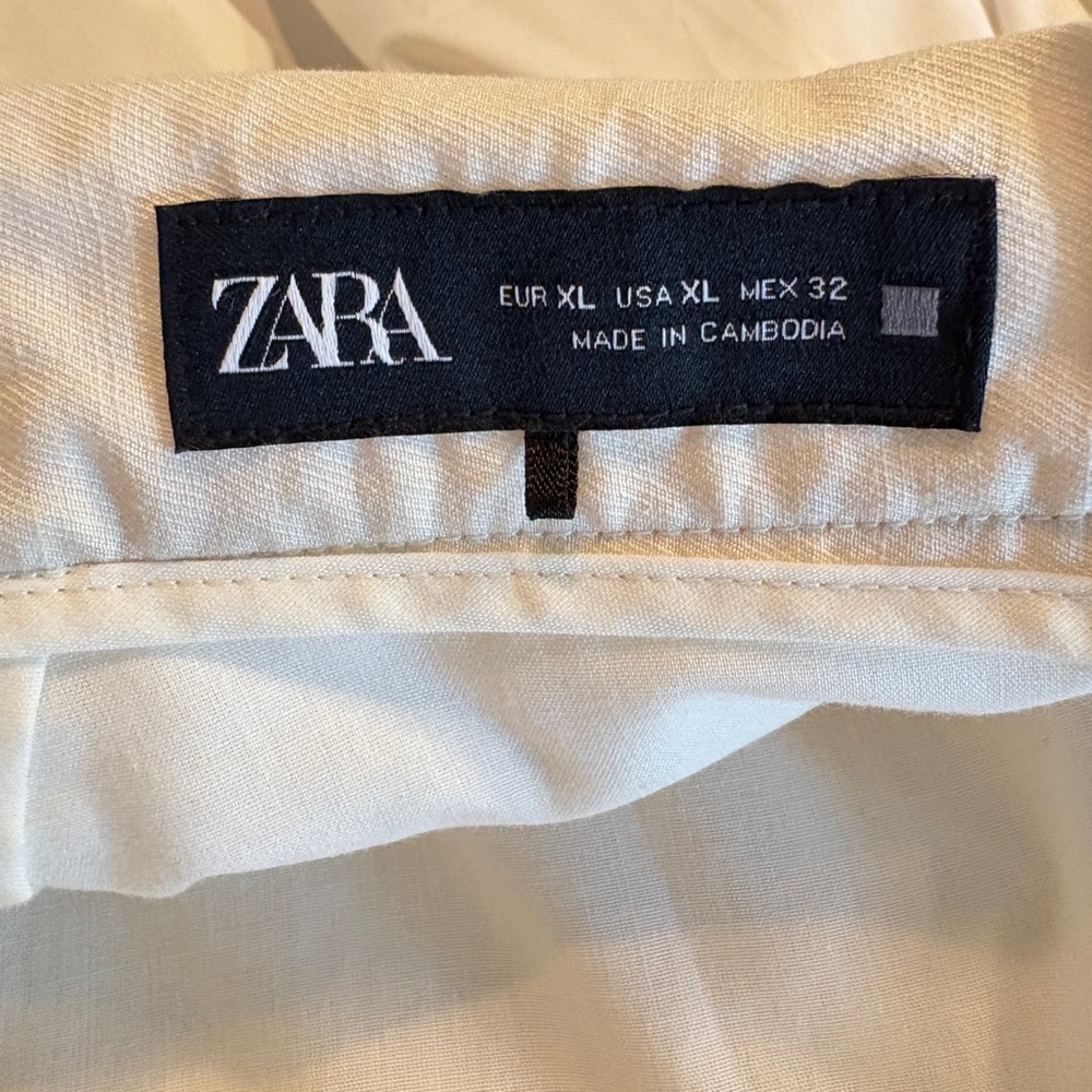 Zara Ivory Cream Cottagecore Lagenlook Embroidered Rope Tie Zip Maxi Skirt XL - Picture 3 of 14